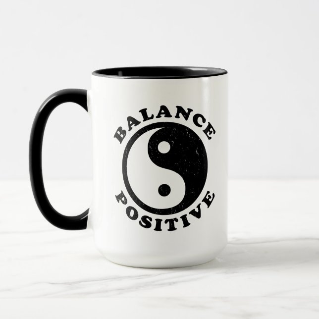 Mug Équilibre de la pleine conscience positive Yin Yan (Gauche)