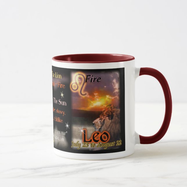 Mug Équilibre de rouge de zodiaque de Lion (Droite)