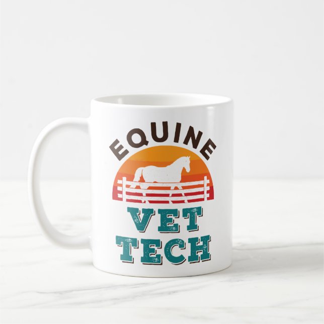 Mug Equine Vet Tech Horse Technicien Vétérinaire (Gauche)