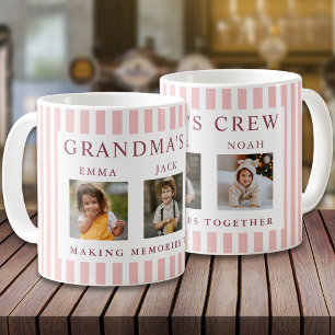 Mug Équipage de grand-mère moderne 3 Photo Pastel Rose