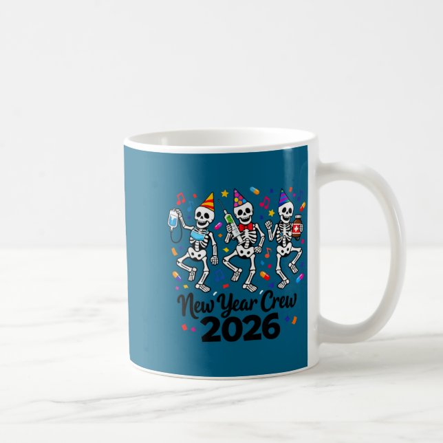 Mug Équipage de la nouvelle année squelette infirmière (Droite)