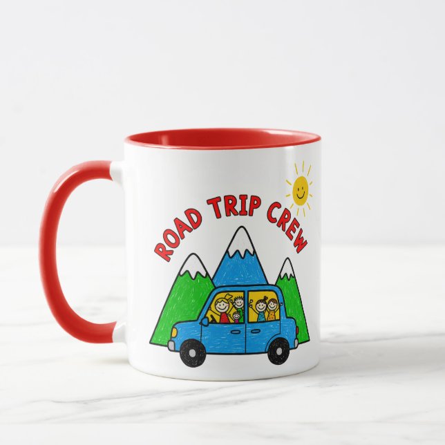 Mug Équipage de road-trip Dessin de voyage pour enfant (Gauche)