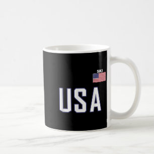 Mug Équipe Cool De Ski Du Drapeau Usa Matériel De Ski