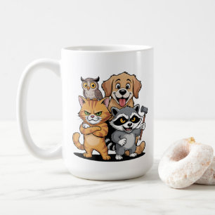 Mug Équipe d'amis animaux de dessin animé Illustration