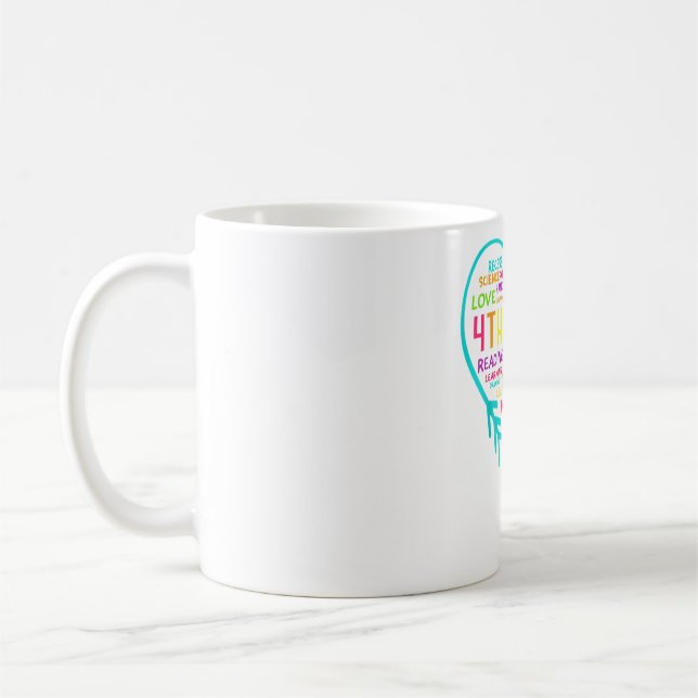 Mug Équipe de 4e année Coeur Retour à l'école Enseigna (Gauche)