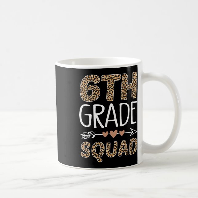 Mug Équipe de 6e année Léopard Enseignant Élève  (Droite)