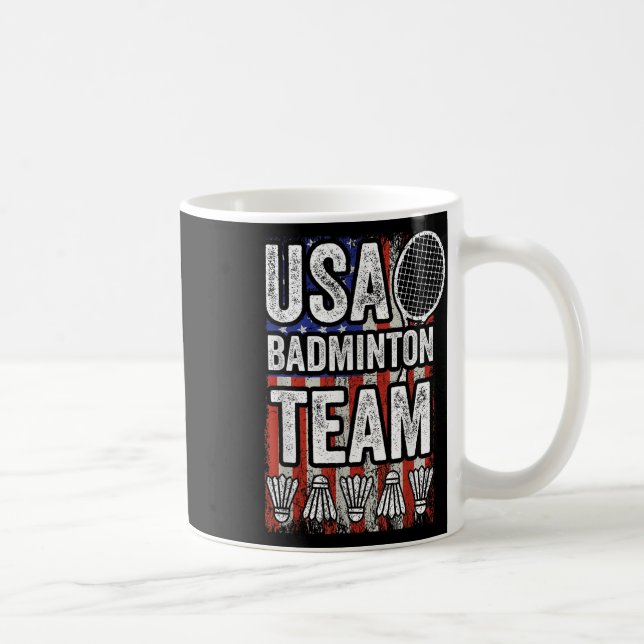 Mug Équipe de badminton Usa Drapeau américain Badminto (Droite)