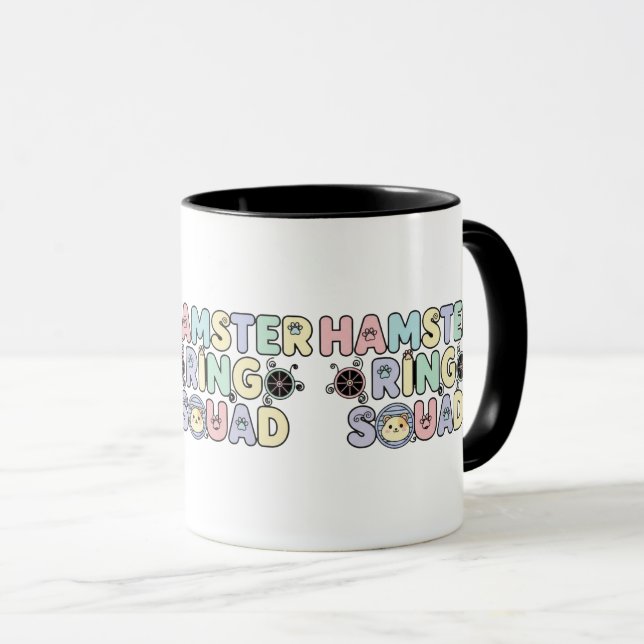 Mug Équipe de Bague de Hamster Mignon Design Pastel (Devant droit)