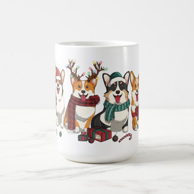 Mug Équipe de Corgi de Noël Chiots de Fêtes Festifs (Centre)