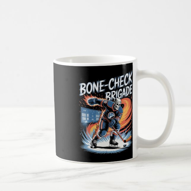 Mug Équipe de crâne de hockey sur glace Vérification d (Droite)
