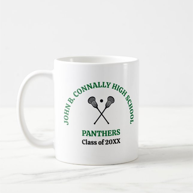 Mug Équipe de crosse personnalisée du lycée Green (Gauche)