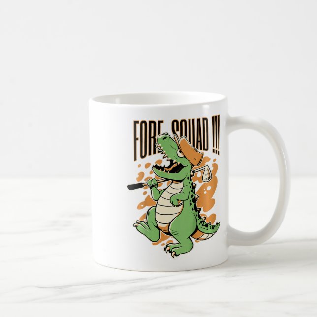 Mug Équipe de jeunes T-rex dinosaure golfeur graphique (Droite)