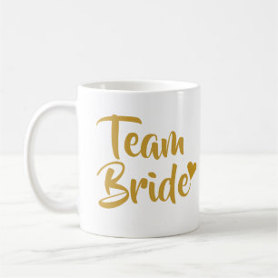 Mug Équipe de la mariée cœur doré