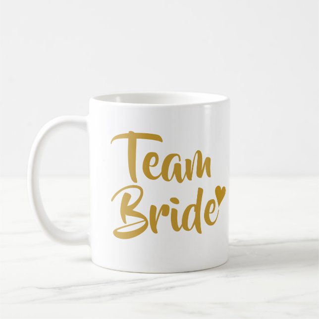 Mug Équipe de la mariée cœur doré (Gauche)