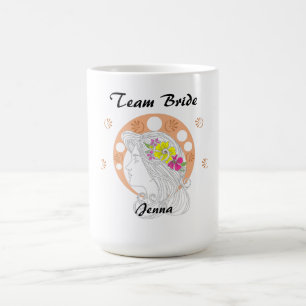 Mug Équipe de la mariée   Croquis à main personnalisab
