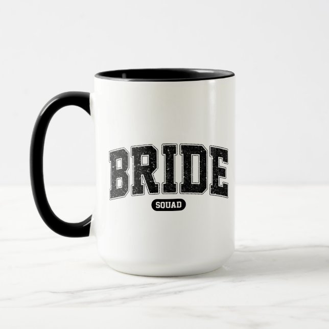 Mug Équipe de la mariée - Typographie Varsity - Enterr (Gauche)