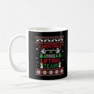 Mug Équipe de levage d'arbre de Noël Drôle laide pull 