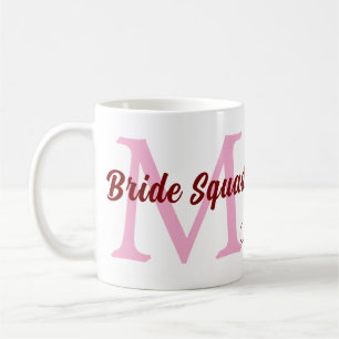 Mug Équipe de mariée ajoutez nom monogramme demoiselle