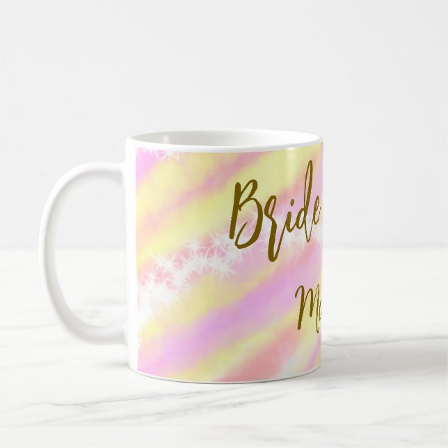 Mug Équipe de mariée paillettes rose pastel doré (Gauche)