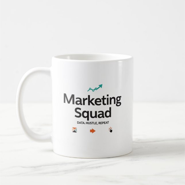 Mug Équipe de marketing – Données. Acharnement. Répéte (Gauche)