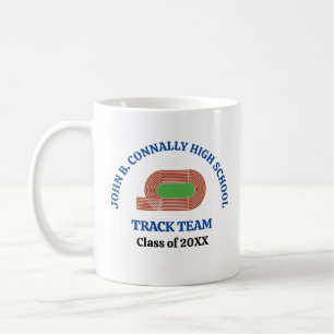 Mug Équipe de piste et de terrain du lycée bleu person