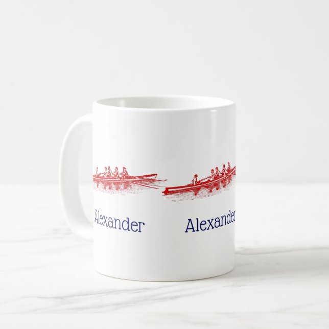 Mug Équipe de rameurs d'aviron rouge Sports nautiques (Devant gauche)