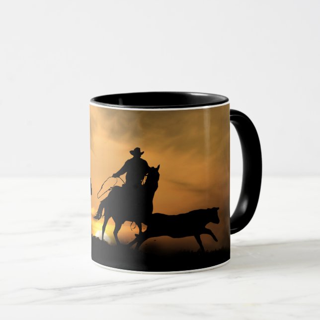Mug Équipe de Roping Cowboy Pays (Devant droit)