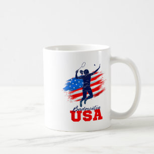 Mug Équipe de soutien Badminton Usa American Flag Spor