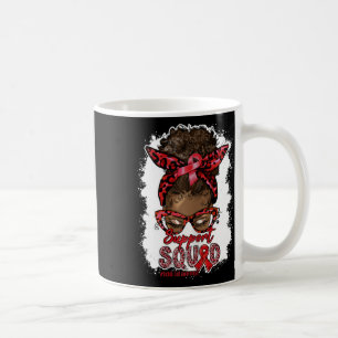Mug Équipe de soutien des femmes Afro Messy Bun Leopar