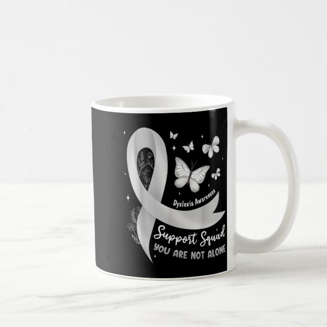Mug Équipe de soutien Ruban argenté de sensibilisation (Droite)