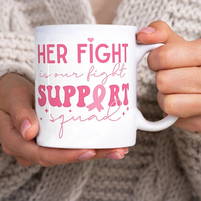 Mug Équipe de soutien Son combat est notre lutte contr (Support Squad Her Fight is our Fight Cancer )