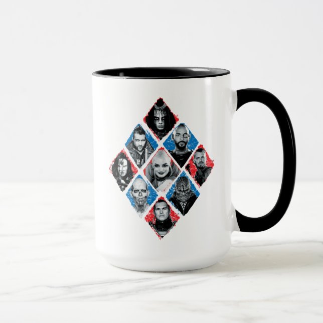 Mug Équipe de suicide | Équipe spéciale X À damiers Di (Droite)