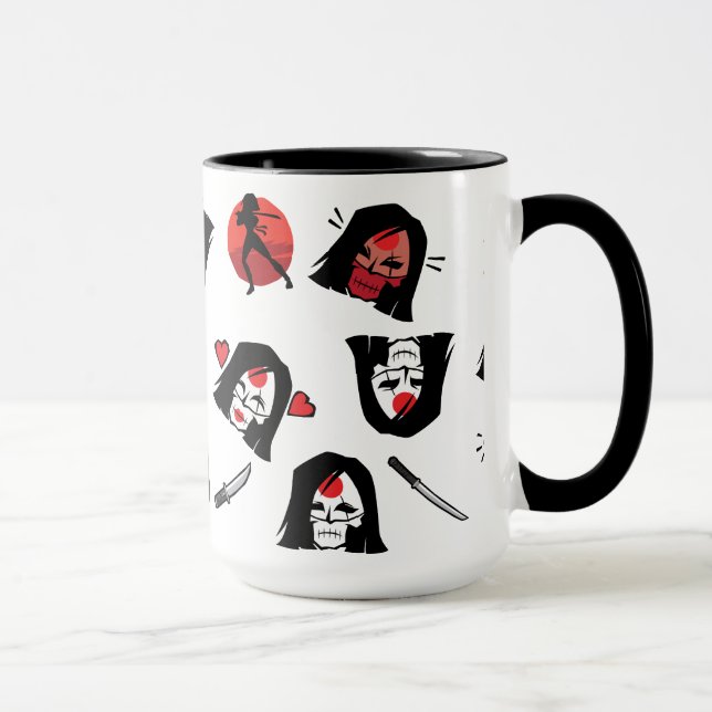 Mug Équipe de suicide | Katana Emoji Motif (Droite)
