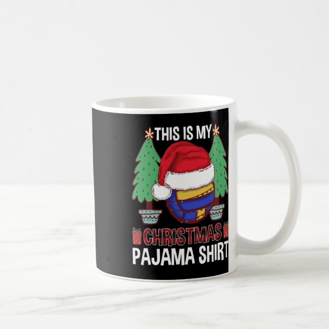 Mug Équipe de volley-ball drôle Lumineux de Noël Pyjam (Droite)