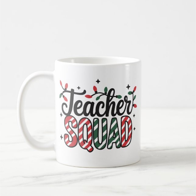 Mug Équipe d'enseignants de Noël Drôle de fête de Noël (Gauche)