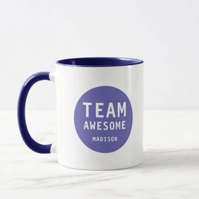 Mug Équipe drôle Nom personnalisé Awesome Violet (Gauche)