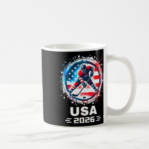Mug Équipe États-Unis 2026 Hockey Drapeau Américain Fe