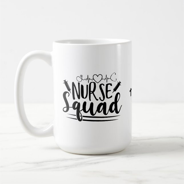 Mug Équipe infirmière EKG Heart | Infirmière drôle (Gauche)