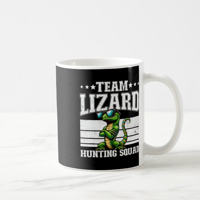 Mug Équipe Lizard Hunter Squad Funny Retro Gecko Lizar (Droite)