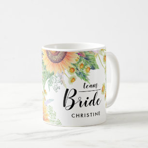 Mug Équipe Mariée. Tournesols Rustiques Cadeau de mari