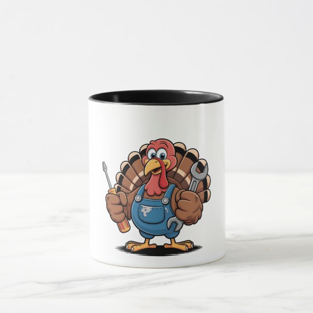 Mug Équipe Mécanique Turquie Gobbler d'action de grâce (Centre)