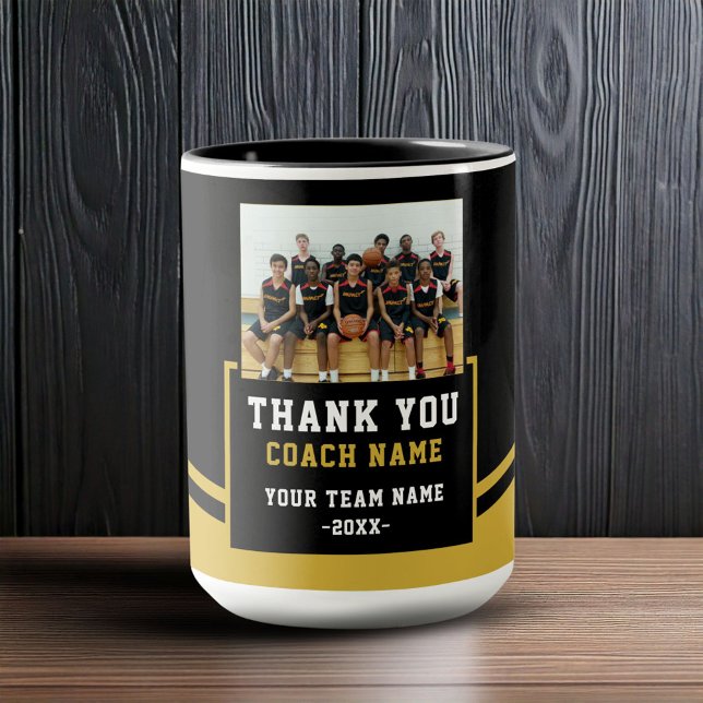 Mug Équipe moderne Nom Photo Entraîneur Merci (Créateur téléchargé)