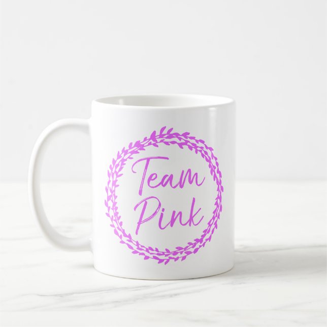 Mug Équipe Rose Fleur Mignonne Fête de Révélation du S (Gauche)