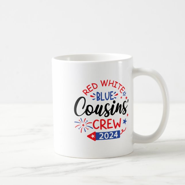 Mug Équipe Rouge Blanc Et Bleu 4 juillet Famille (Droite)