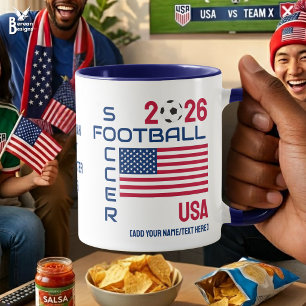 Mug Équipe USA de soccer personnalisée 2026 TOUTE ANNÉ