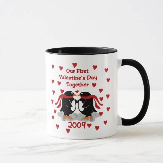 Mug Ęr jour de Valentines de pingouin 2009 (Droite)
