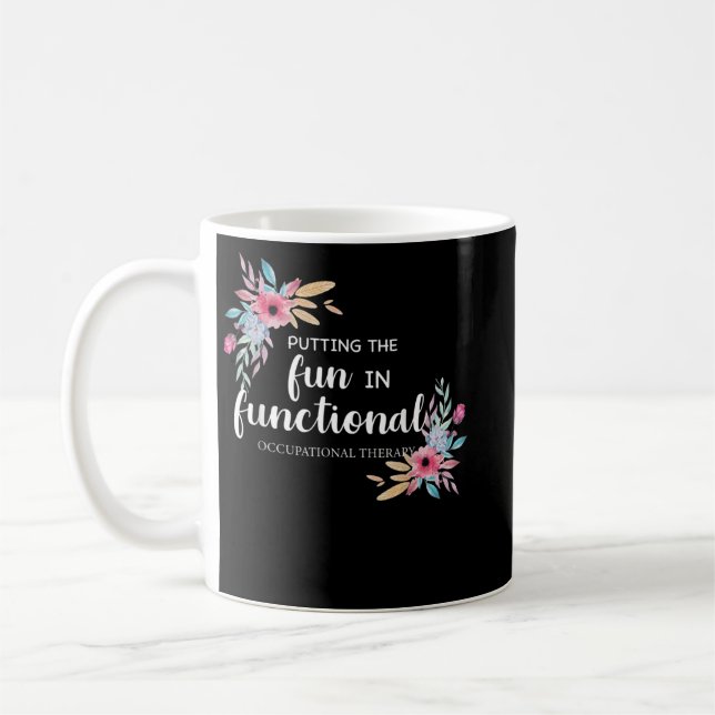 Mug ergothérapie OT Floral Therapist Cadeau (Gauche)