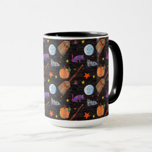 Mug Eric Carle   Caterpillar Black Halloween Motif
