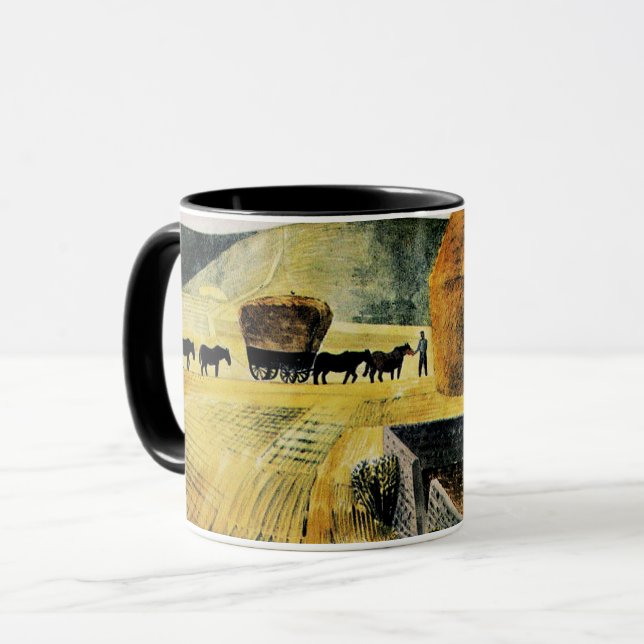 Mug Eric Ravilious - Furlongs, peinture célèbre (Devant gauche)