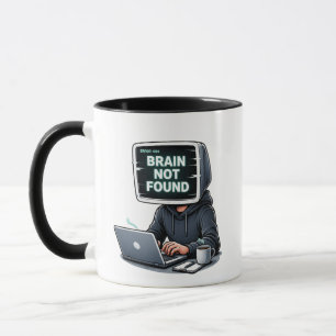 Mug Erreur 404 Cerveau non trouvé Design amusant – Pro